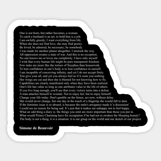 Simone de Beauvoir Quotes Sticker by qqqueiru